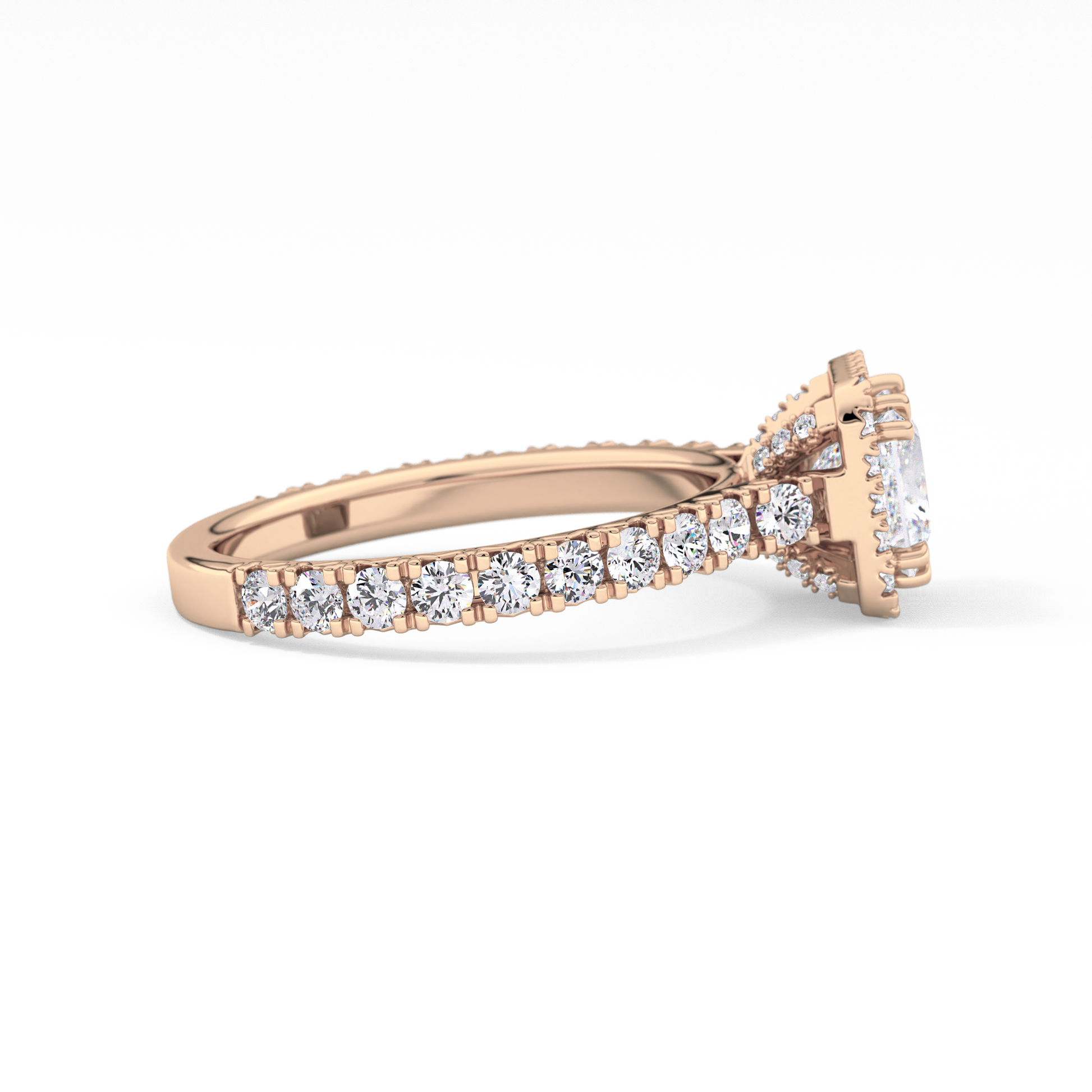 Princess Halo & Pave Lab Grown Diamond Engagement Ring