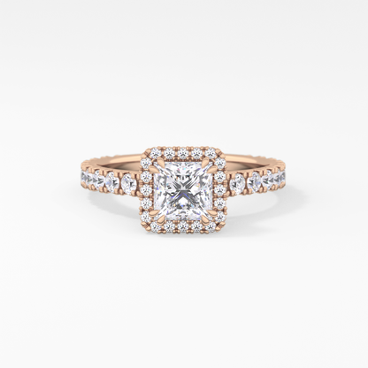 Princess Halo & Pave Lab Grown Diamond Engagement Ring