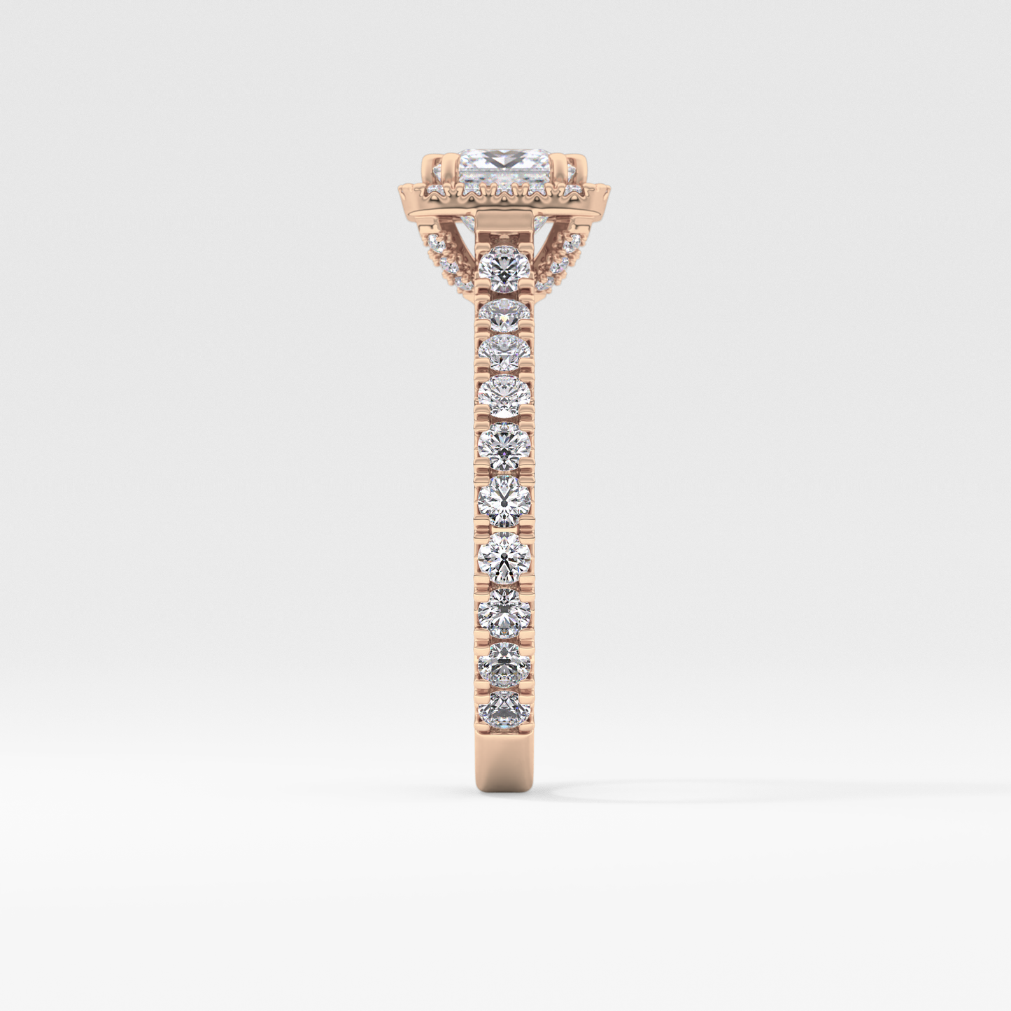 Princess Halo & Pave Lab Grown Diamond Engagement Ring