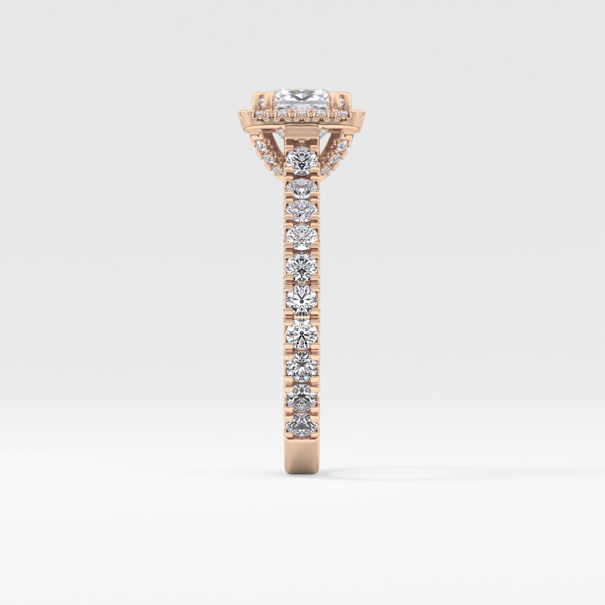 Princess Halo & Pave Lab Grown Diamond Engagement Ring