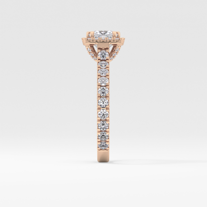 Princess Halo & Pave Lab Grown Diamond Engagement Ring