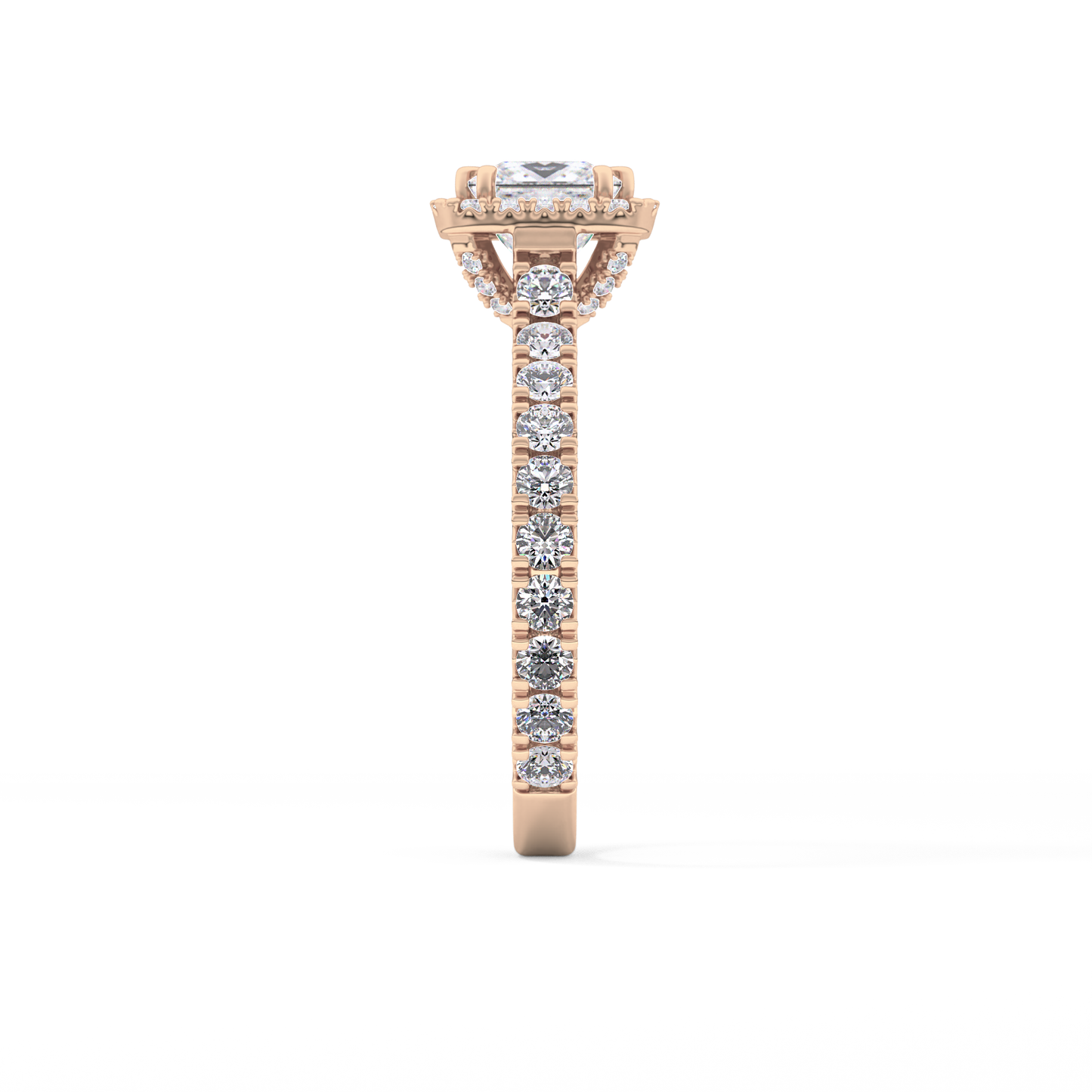 Princess Halo & Pave Lab Grown Diamond Engagement Ring