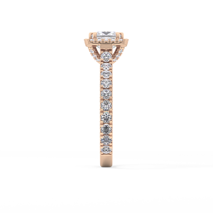 Princess Halo & Pave Lab Grown Diamond Engagement Ring