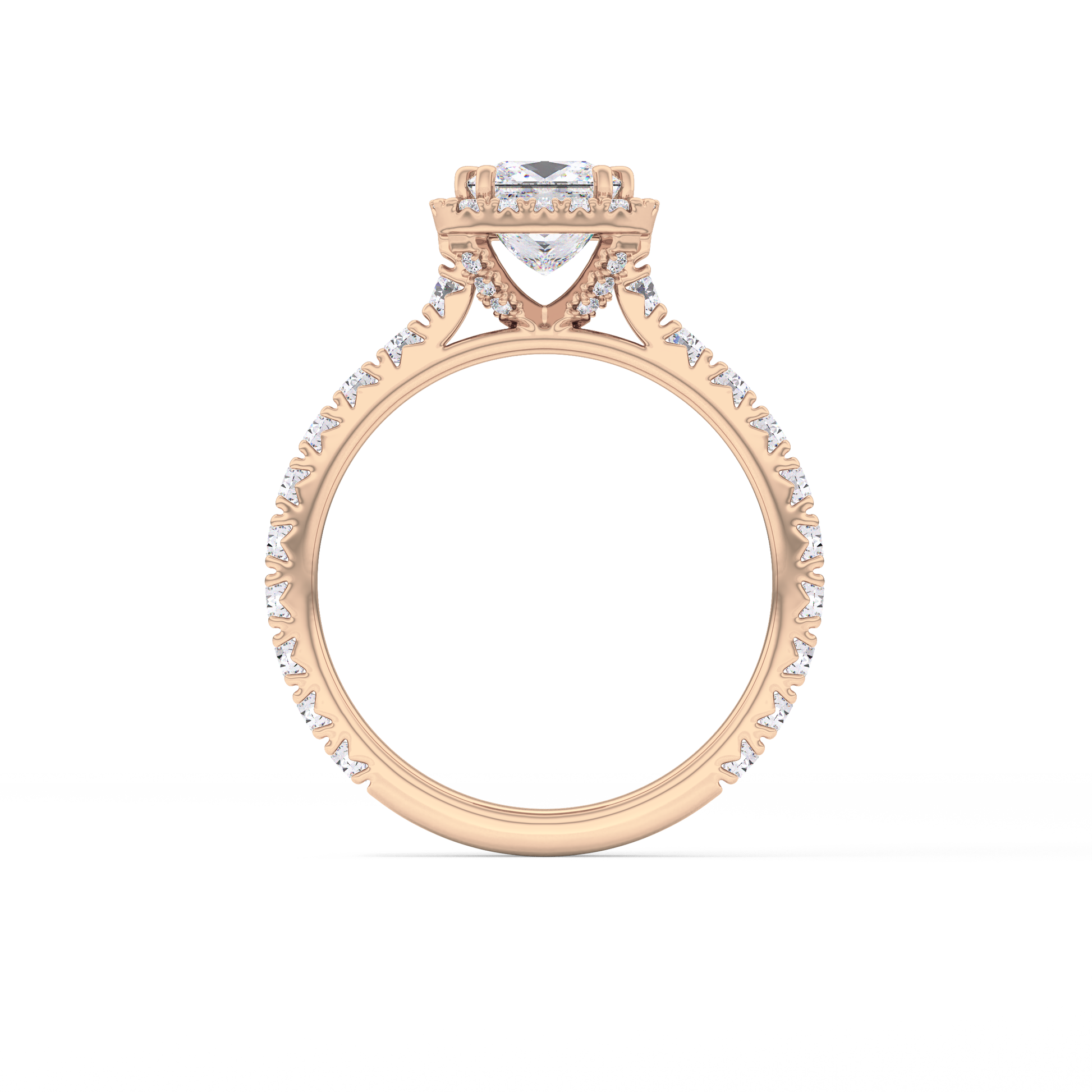 Princess Halo & Pave Lab Grown Diamond Engagement Ring
