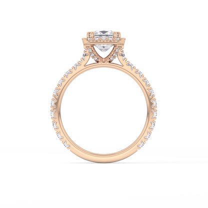 Princess Halo & Pave Lab Grown Diamond Engagement Ring