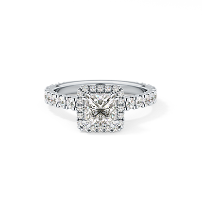 Princess Halo & Pave Lab Grown Diamond Engagement Ring