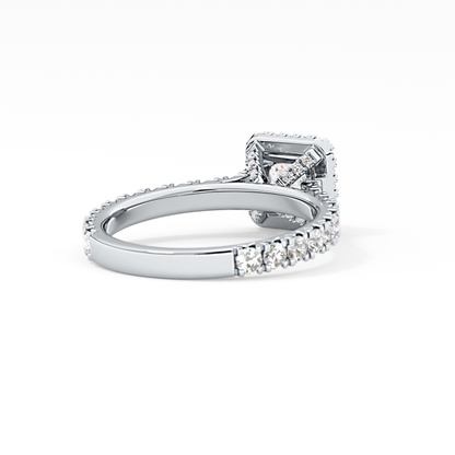 Princess Halo & Pave Lab Grown Diamond Engagement Ring