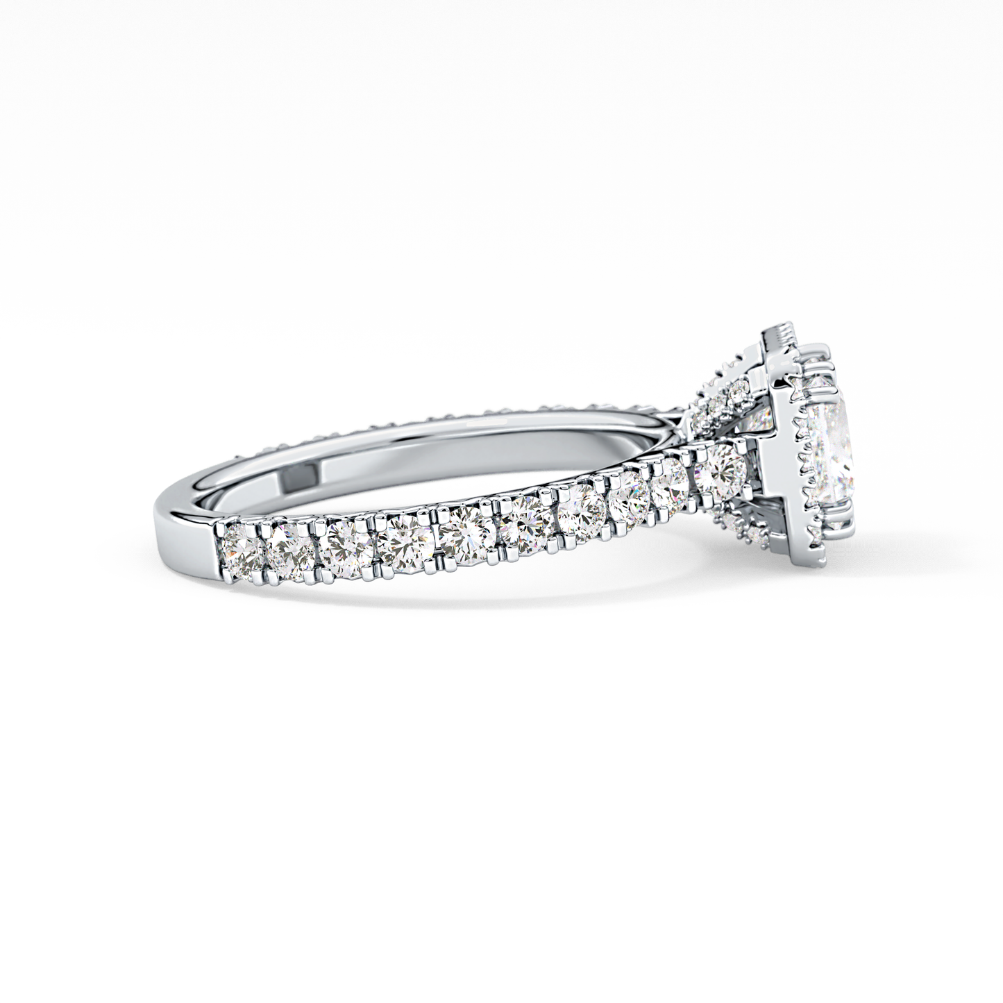 Princess Halo & Pave Lab Grown Diamond Engagement Ring