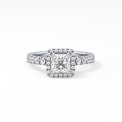 Princess Halo & Pave Lab Grown Diamond Engagement Ring