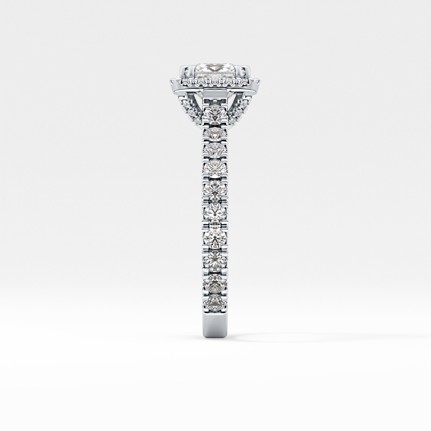 Princess Halo & Pave Lab Grown Diamond Engagement Ring