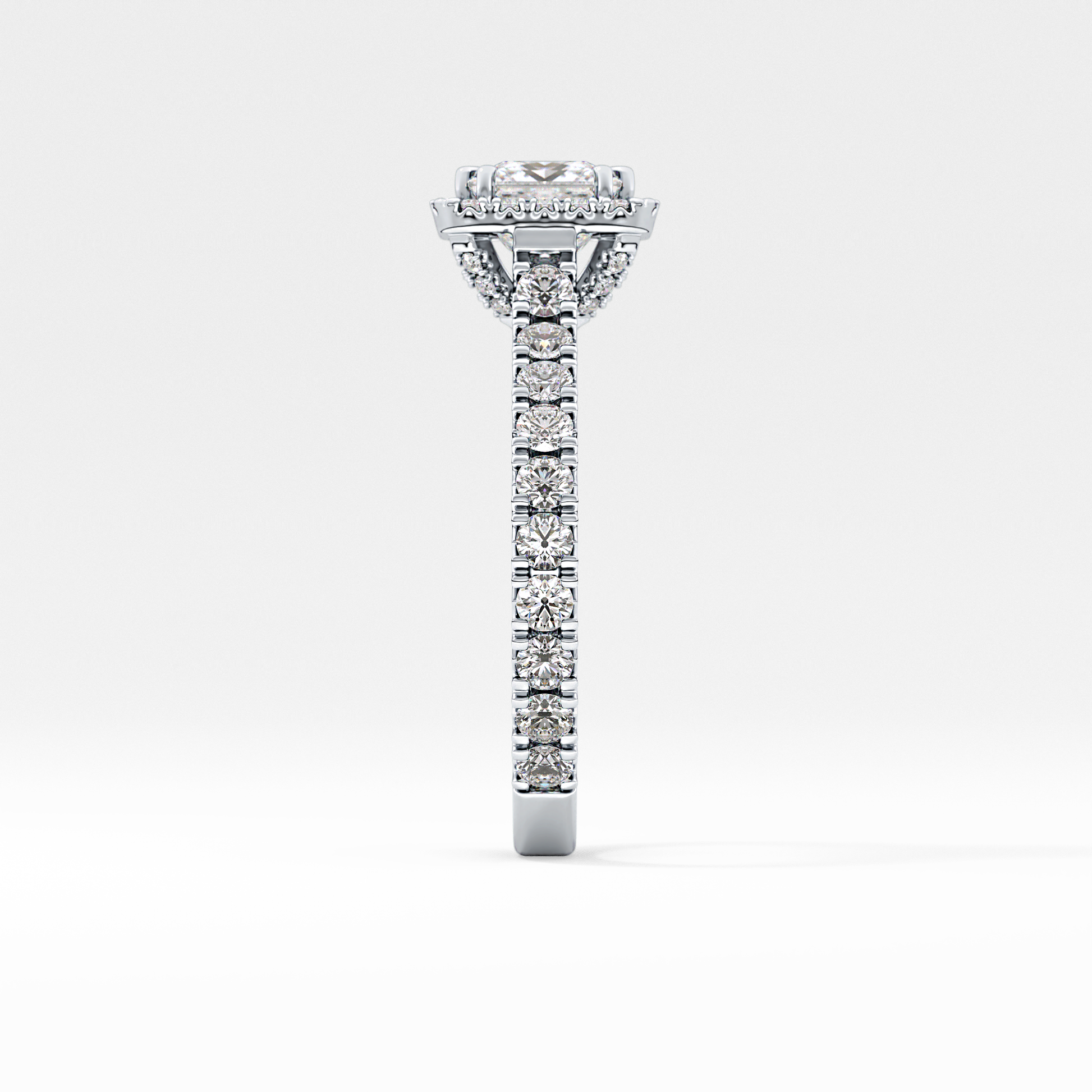 Princess Halo & Pave Lab Grown Diamond Engagement Ring