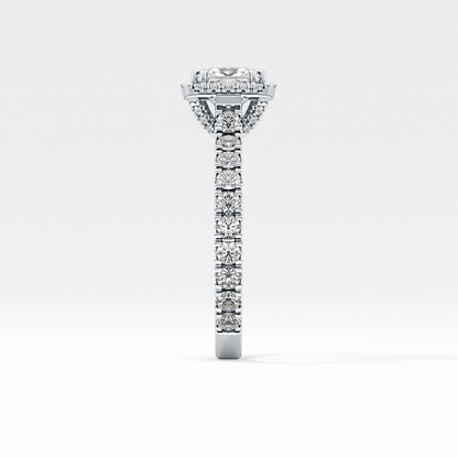 Princess Halo & Pave Lab Grown Diamond Engagement Ring