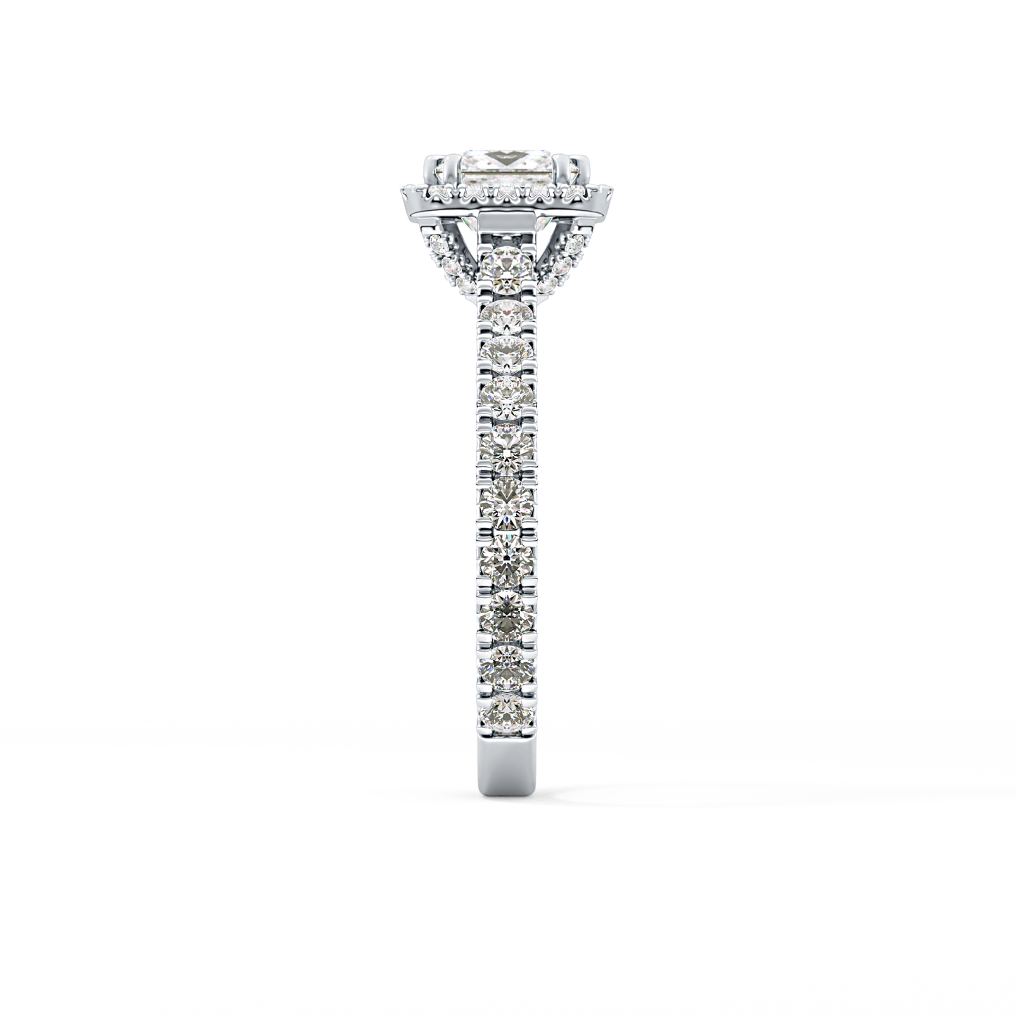 Princess Halo & Pave Lab Grown Diamond Engagement Ring