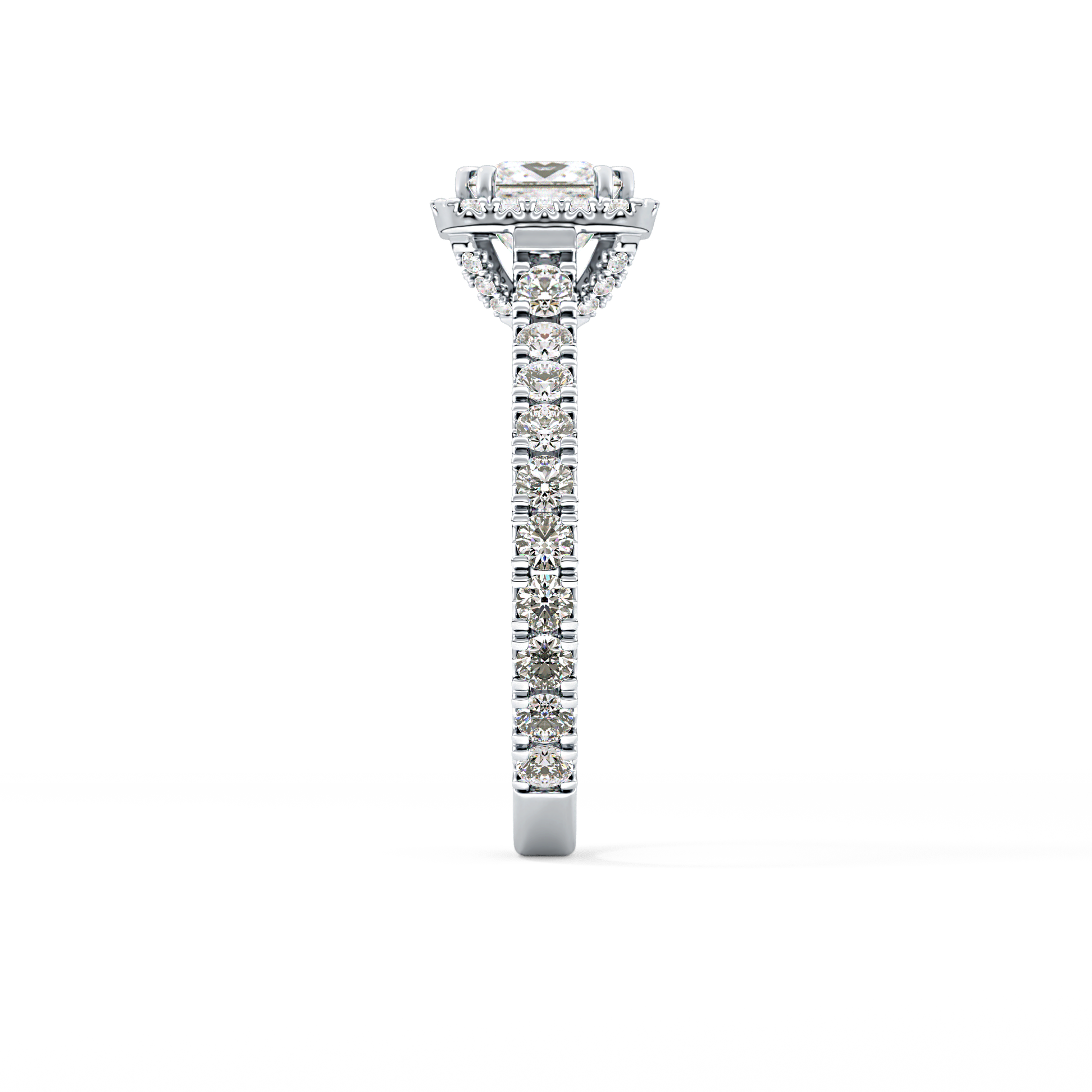 Princess Halo & Pave Lab Grown Diamond Engagement Ring