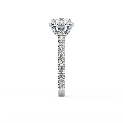 Princess Halo & Pave Lab Grown Diamond Engagement Ring