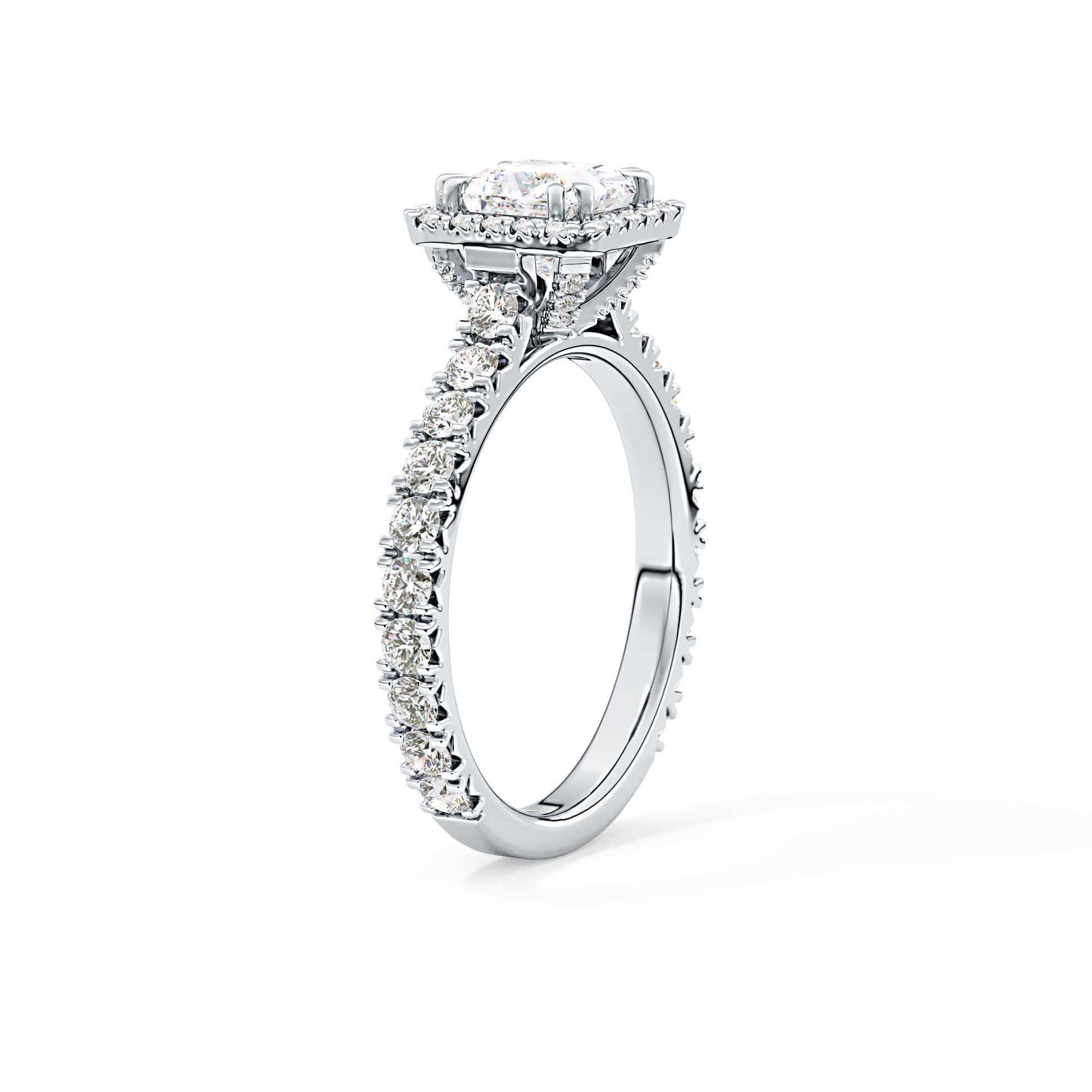 Princess Halo & Pave Lab Grown Diamond Engagement Ring