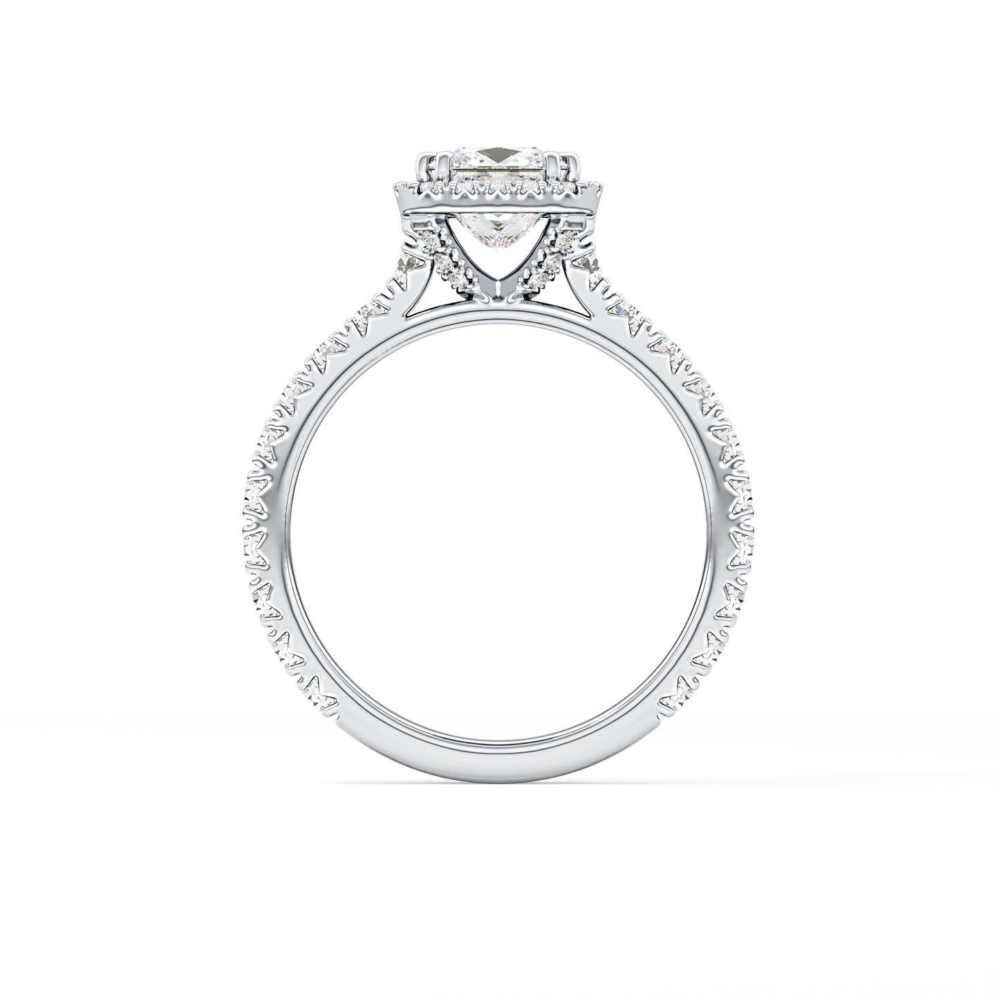 Princess Halo & Pave Lab Grown Diamond Engagement Ring