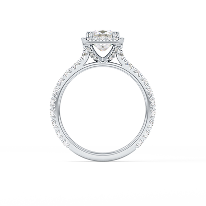Princess Halo & Pave Lab Grown Diamond Engagement Ring