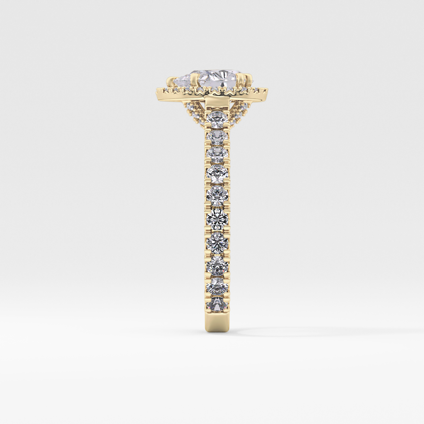 Pear Halo & Pave Lab Grown Diamond Engagement Ring