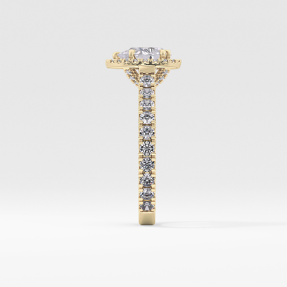 Pear Halo & Pave Lab Grown Diamond Engagement Ring