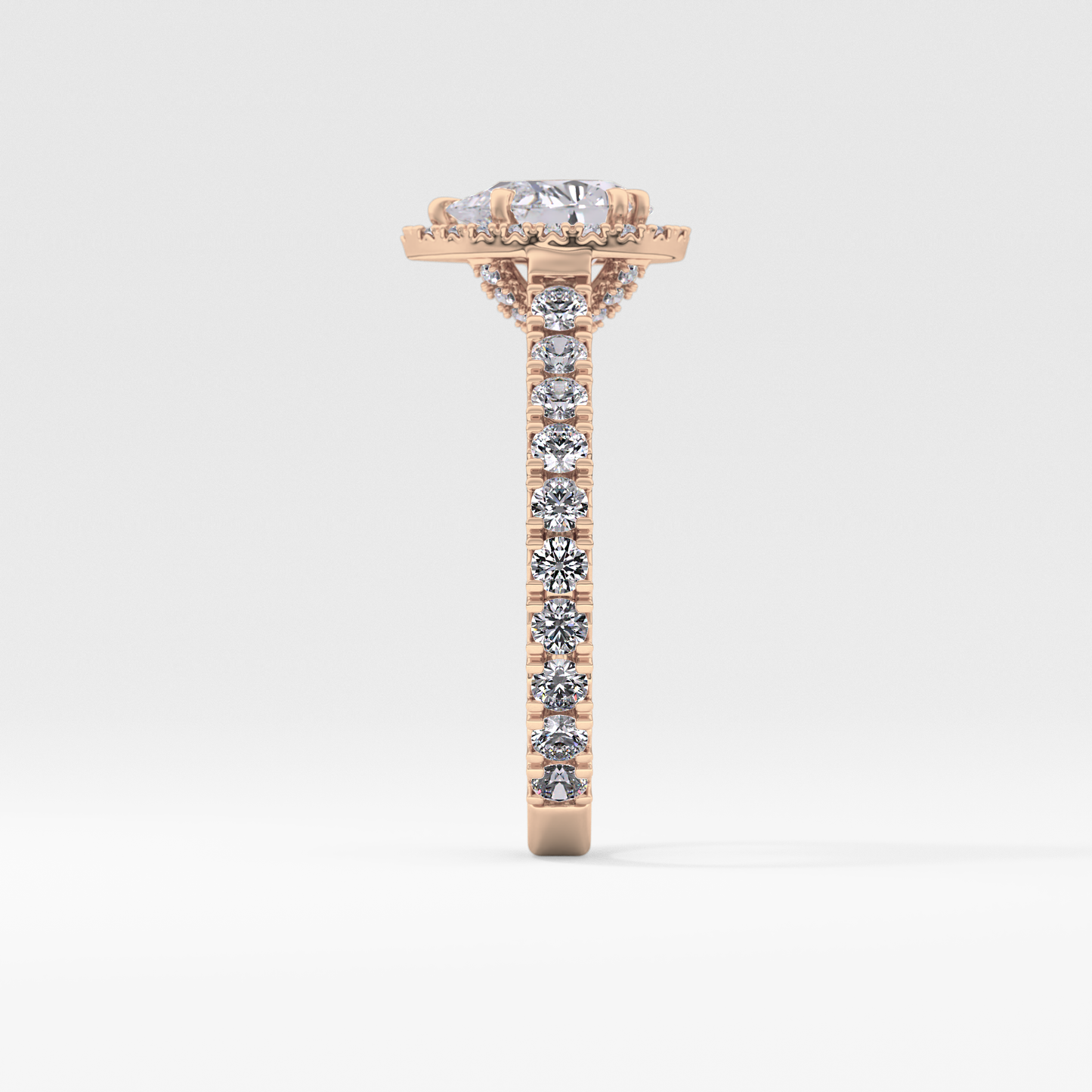 Pear Halo & Pave Lab Grown Diamond Engagement Ring