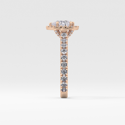 Pear Halo & Pave Lab Grown Diamond Engagement Ring