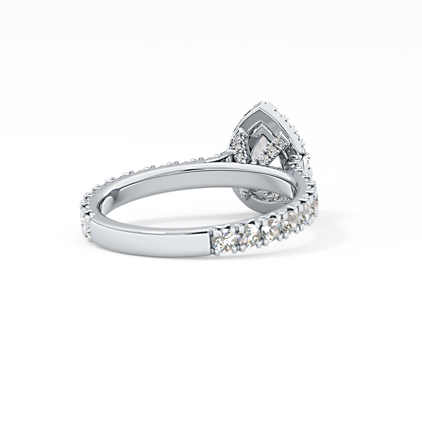 Pear Halo & Pave Lab Grown Diamond Engagement Ring