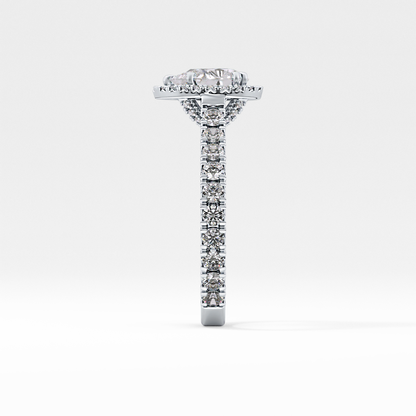 Pear Halo & Pave Lab Grown Diamond Engagement Ring