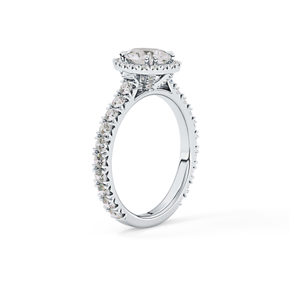 Pear Halo & Pave Lab Grown Diamond Engagement Ring