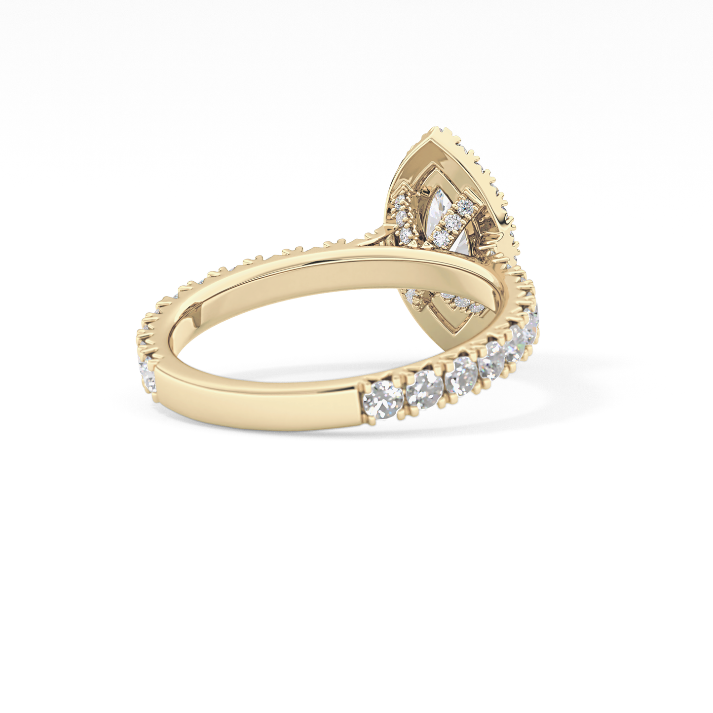 Marquise Halo & Pave Lab Grown Diamond Engagement Ring