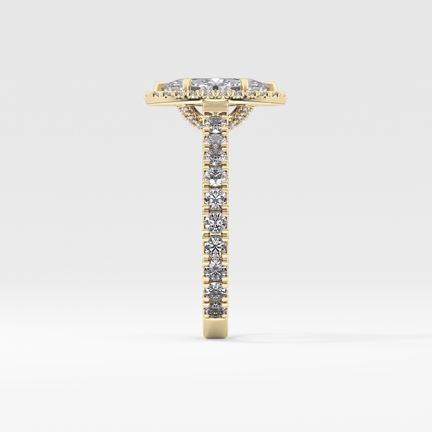Marquise Halo & Pave Lab Grown Diamond Engagement Ring