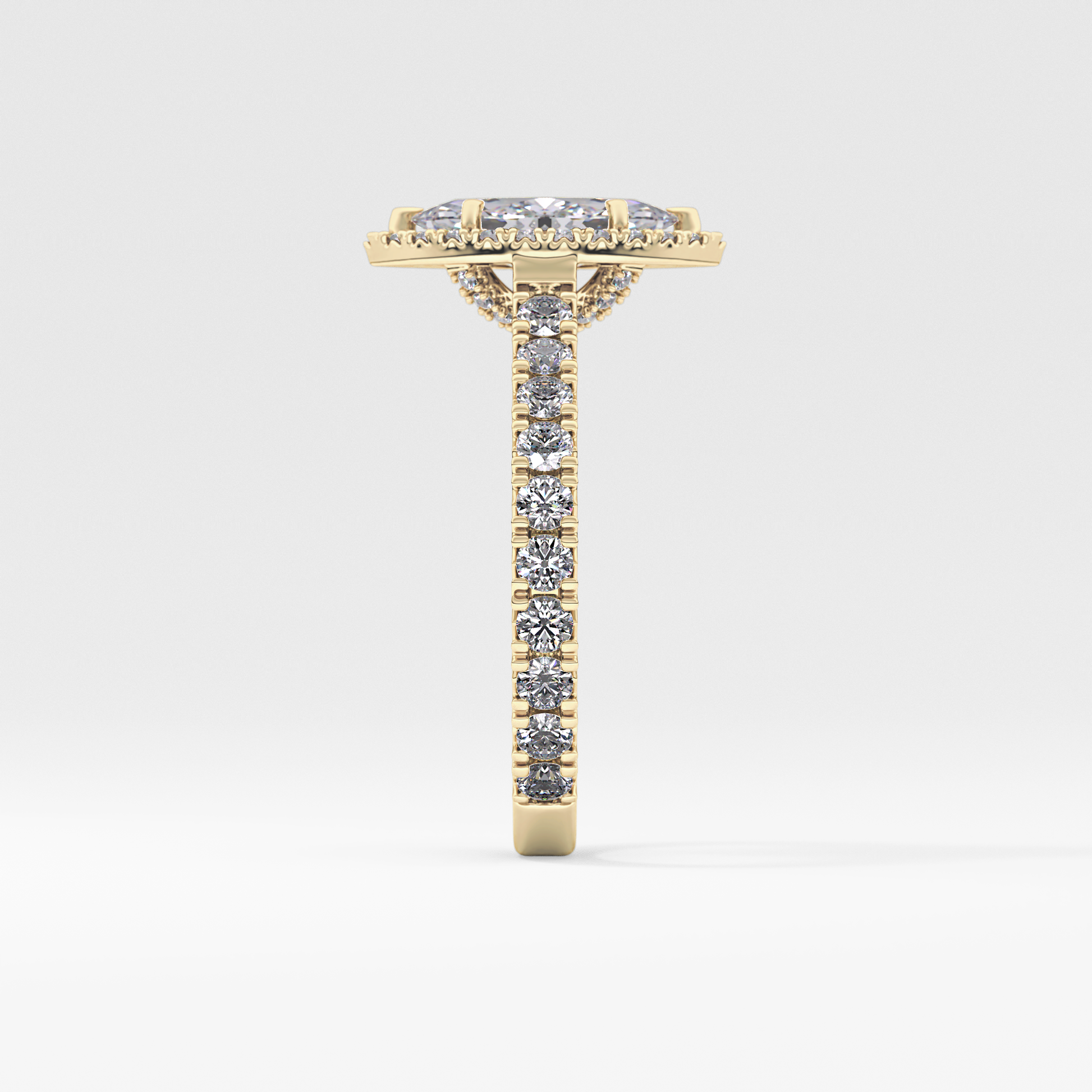 Marquise Halo & Pave Lab Grown Diamond Engagement Ring