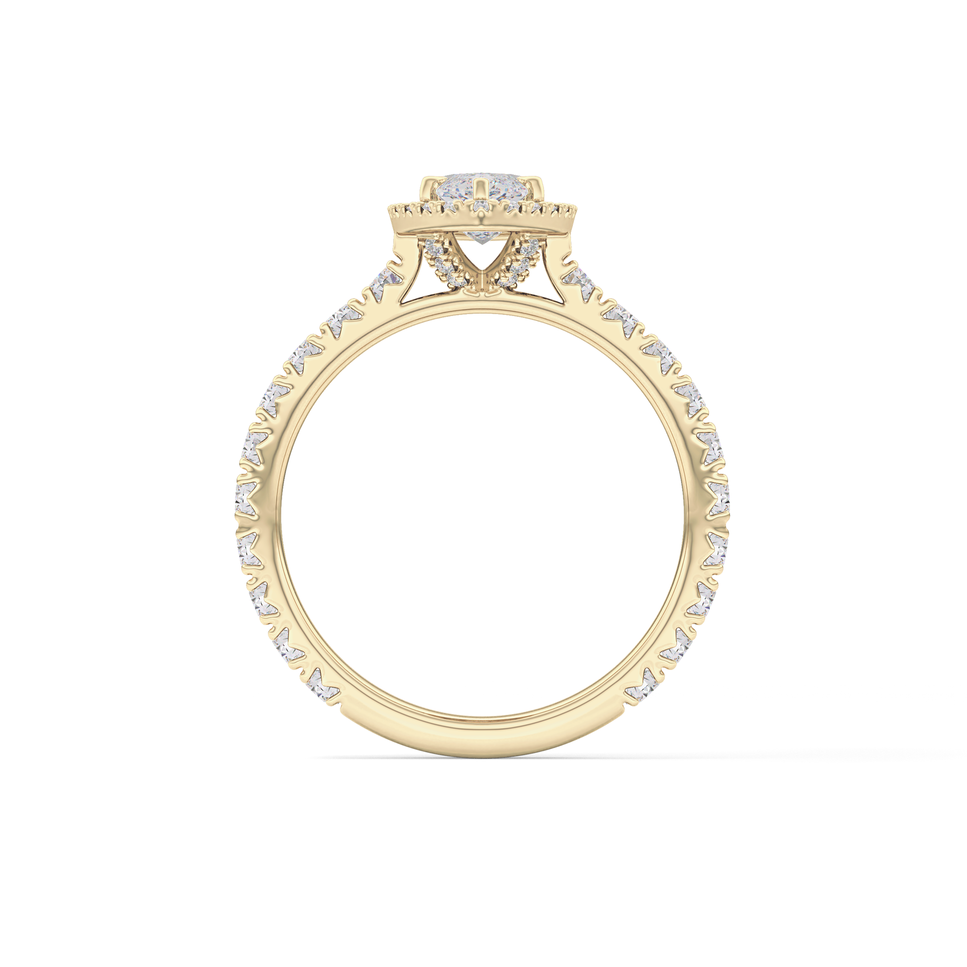 Marquise Halo & Pave Lab Grown Diamond Engagement Ring