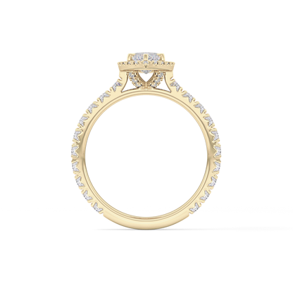 Marquise Halo & Pave Lab Grown Diamond Engagement Ring