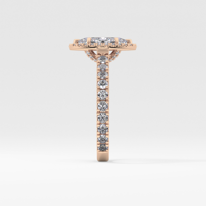 Marquise Halo & Pave Lab Grown Diamond Engagement Ring
