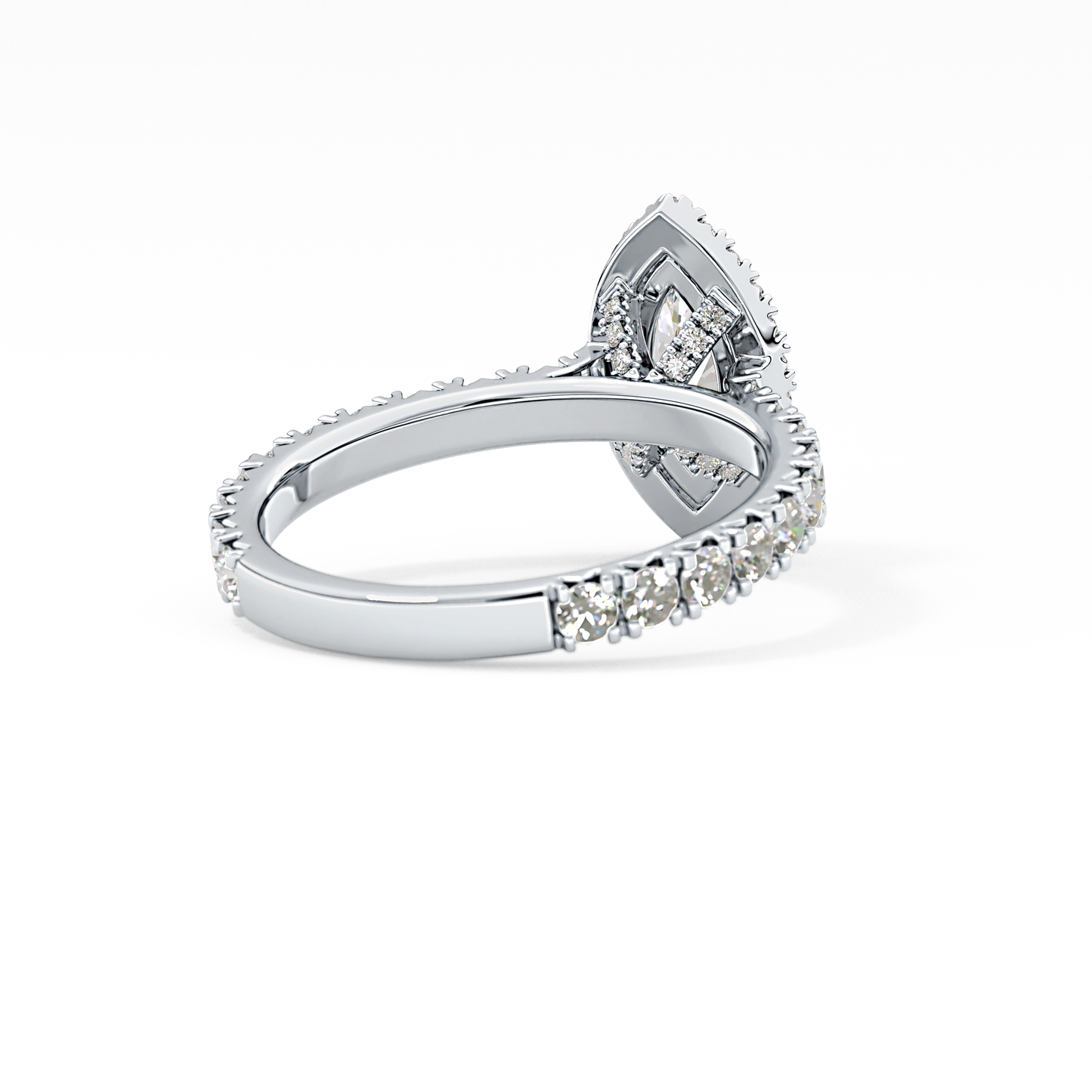 Marquise Halo & Pave Lab Grown Diamond Engagement Ring