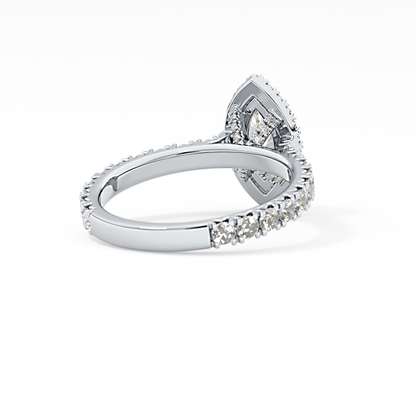 Marquise Halo & Pave Lab Grown Diamond Engagement Ring