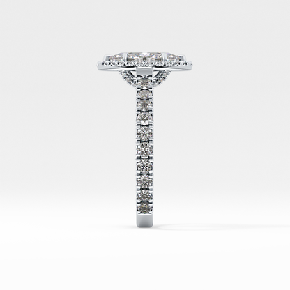 Marquise Halo & Pave Lab Grown Diamond Engagement Ring