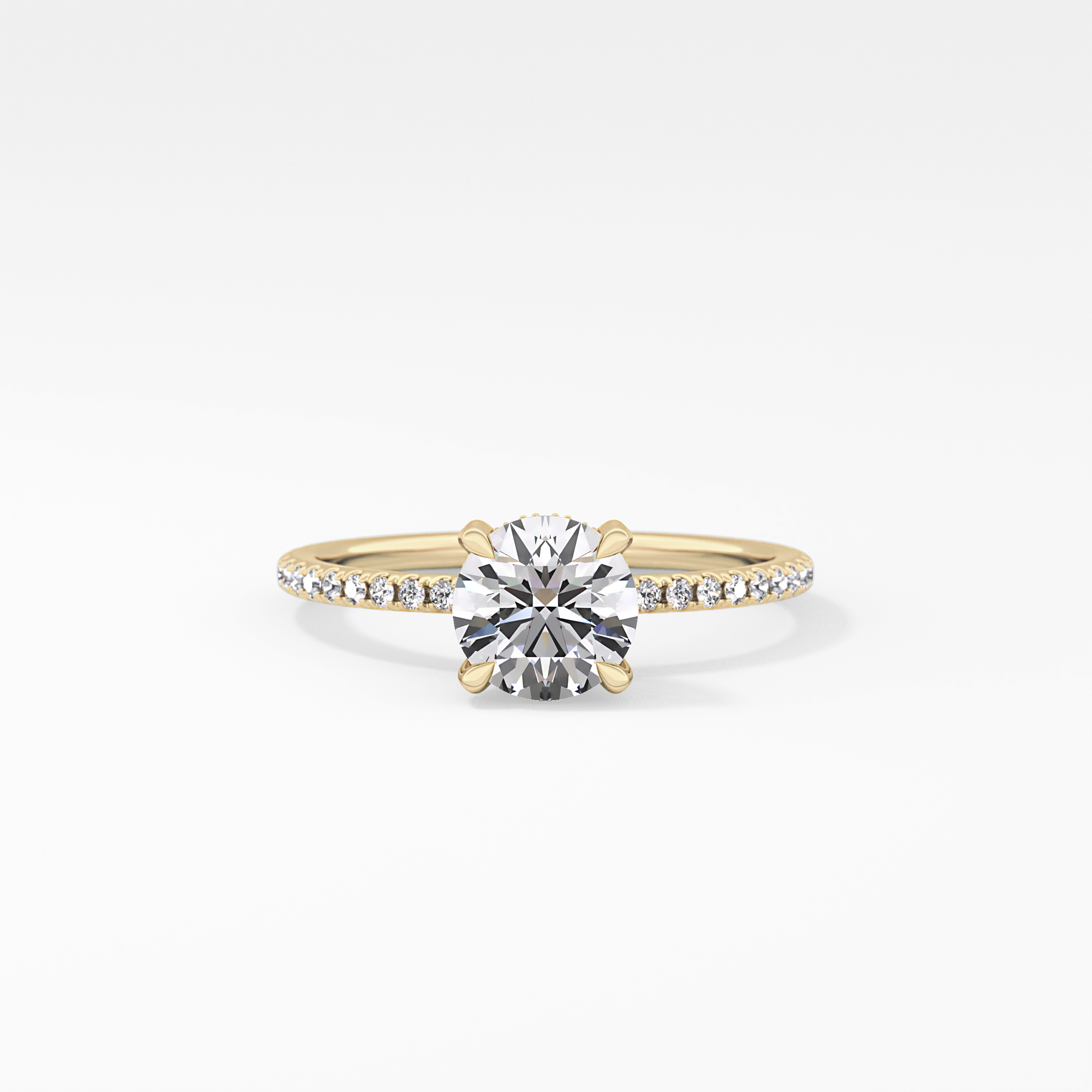 Round Hidden Halo & Pave Lab Grown Diamond Engagement Ring