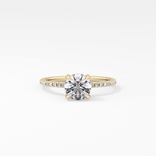Round Hidden Halo & Pave Lab Grown Diamond Engagement Ring