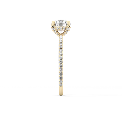 Round Hidden Halo & Pave Lab Grown Diamond Engagement Ring