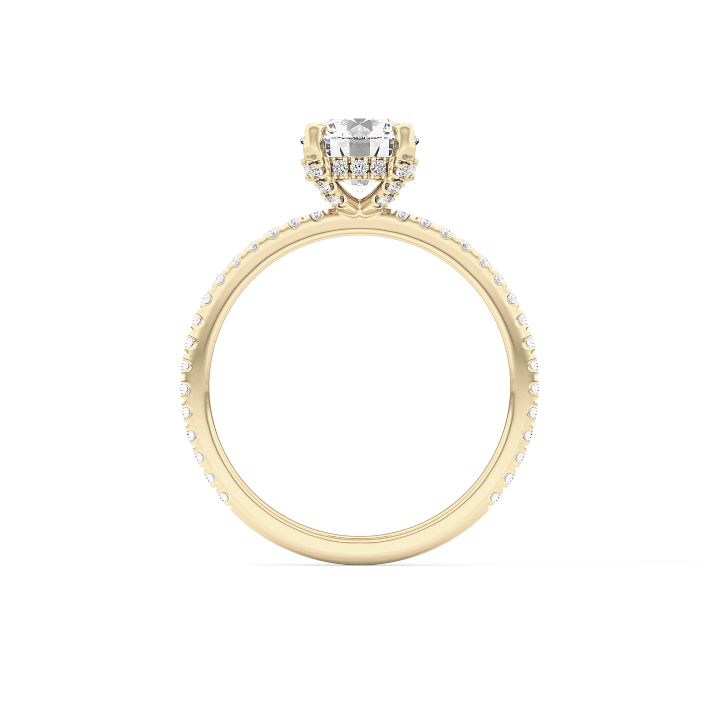 Round Hidden Halo & Pave Lab Grown Diamond Engagement Ring