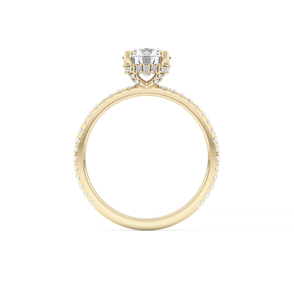 Round Hidden Halo & Pave Lab Grown Diamond Engagement Ring