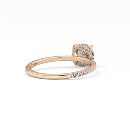 Round Hidden Halo & Pave Lab Grown Diamond Engagement Ring