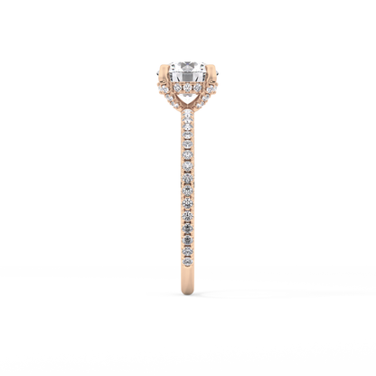 Round Hidden Halo & Pave Lab Grown Diamond Engagement Ring