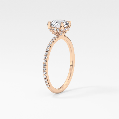 Round Hidden Halo & Pave Lab Grown Diamond Engagement Ring