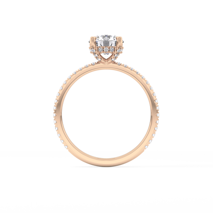 Round Hidden Halo & Pave Lab Grown Diamond Engagement Ring