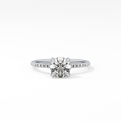 Round Hidden Halo & Pave Lab Grown Diamond Engagement Ring