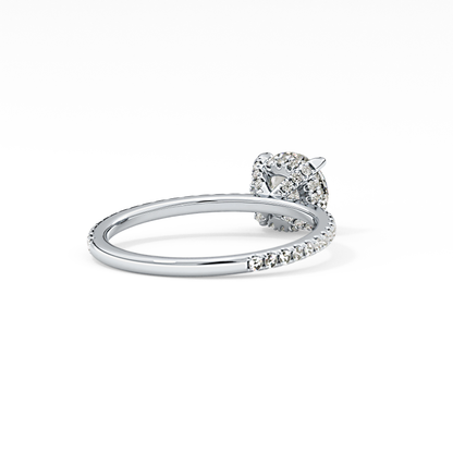 Round Hidden Halo & Pave Lab Grown Diamond Engagement Ring