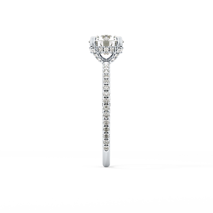 Round Hidden Halo & Pave Lab Grown Diamond Engagement Ring